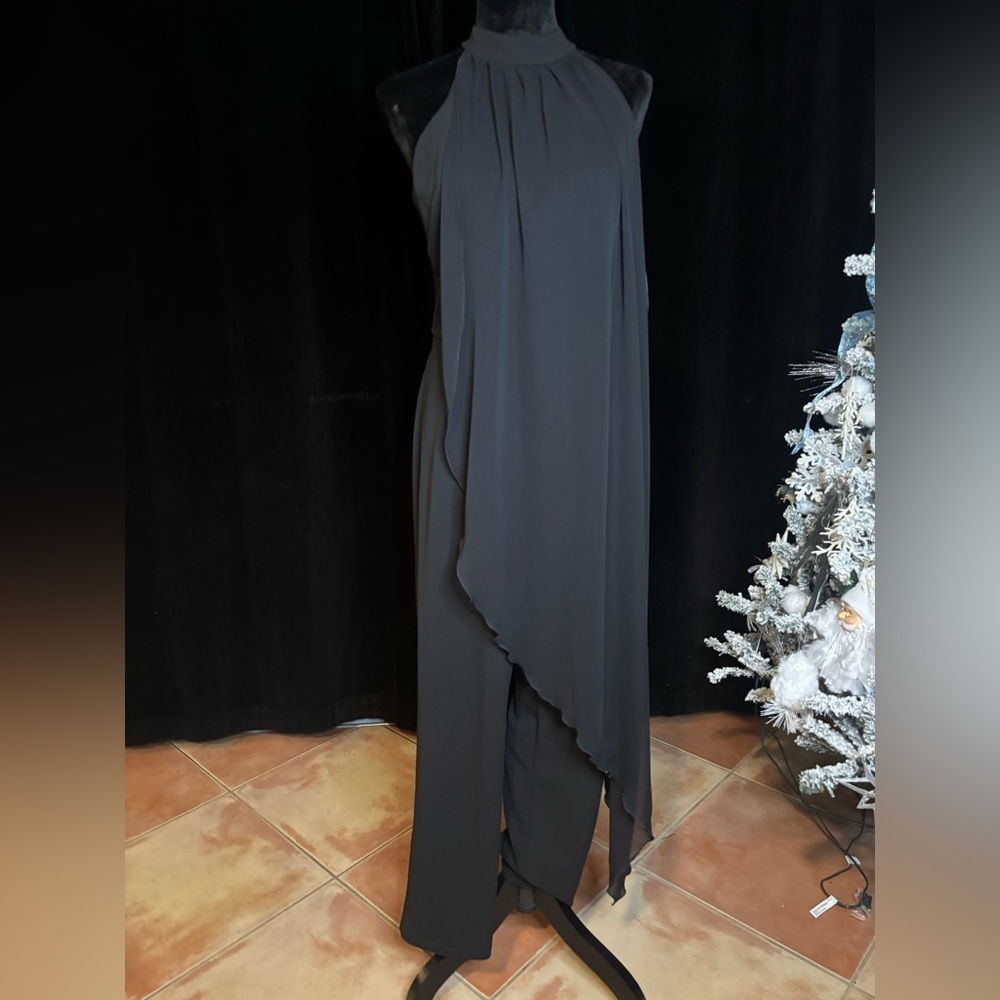 Black halter top jumpsuit